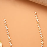 Sparkling White Stone Floral Golden Necklace