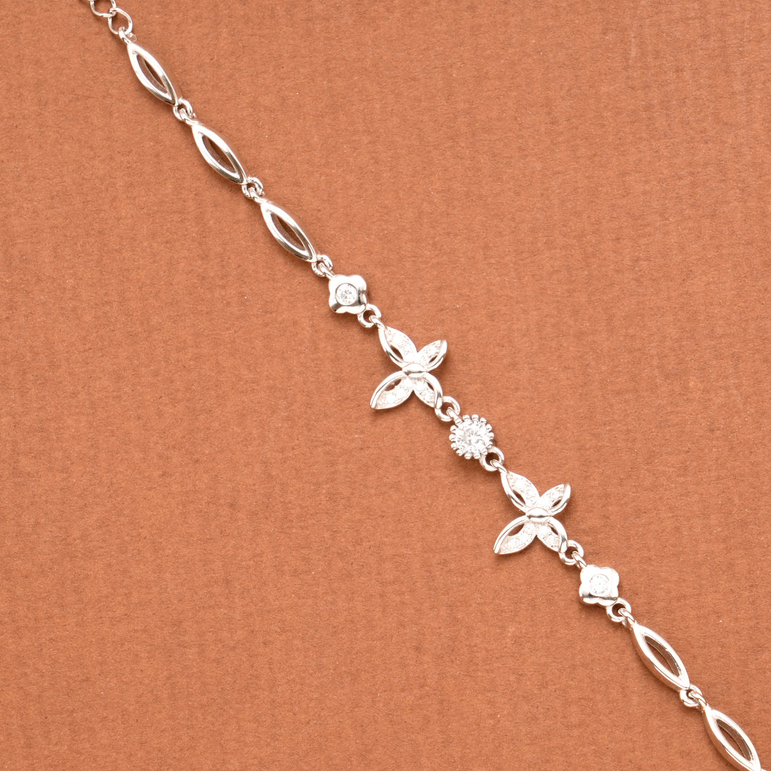 Cute Dual Butterfly Silver Women’s Bracelet