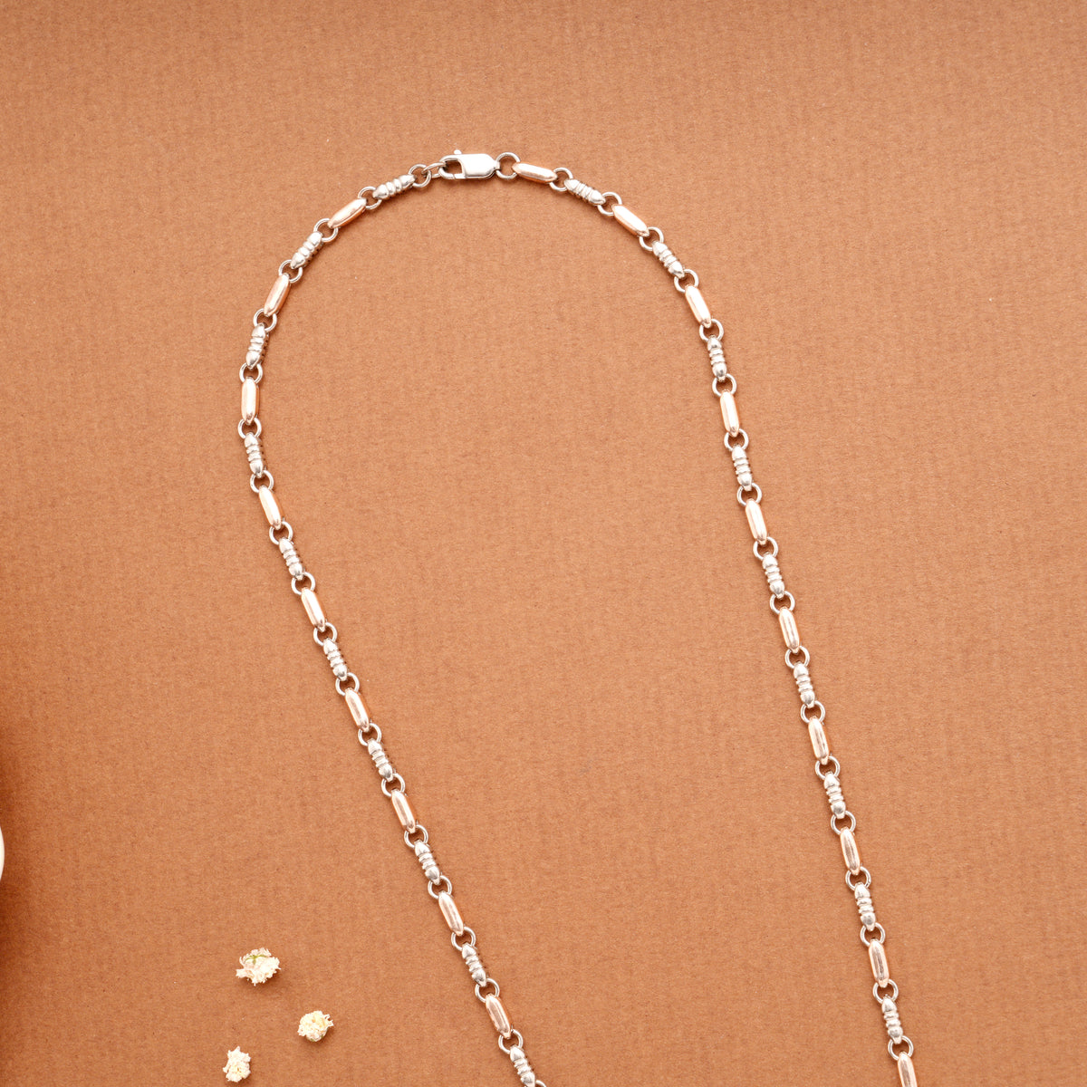 Sleek Wheat Link Silver Men’s Chain