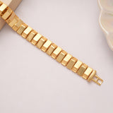 Broad Link Design Men’s Golden Bracelet