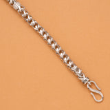 Men’s Curb Chain Link Silver Bracelet