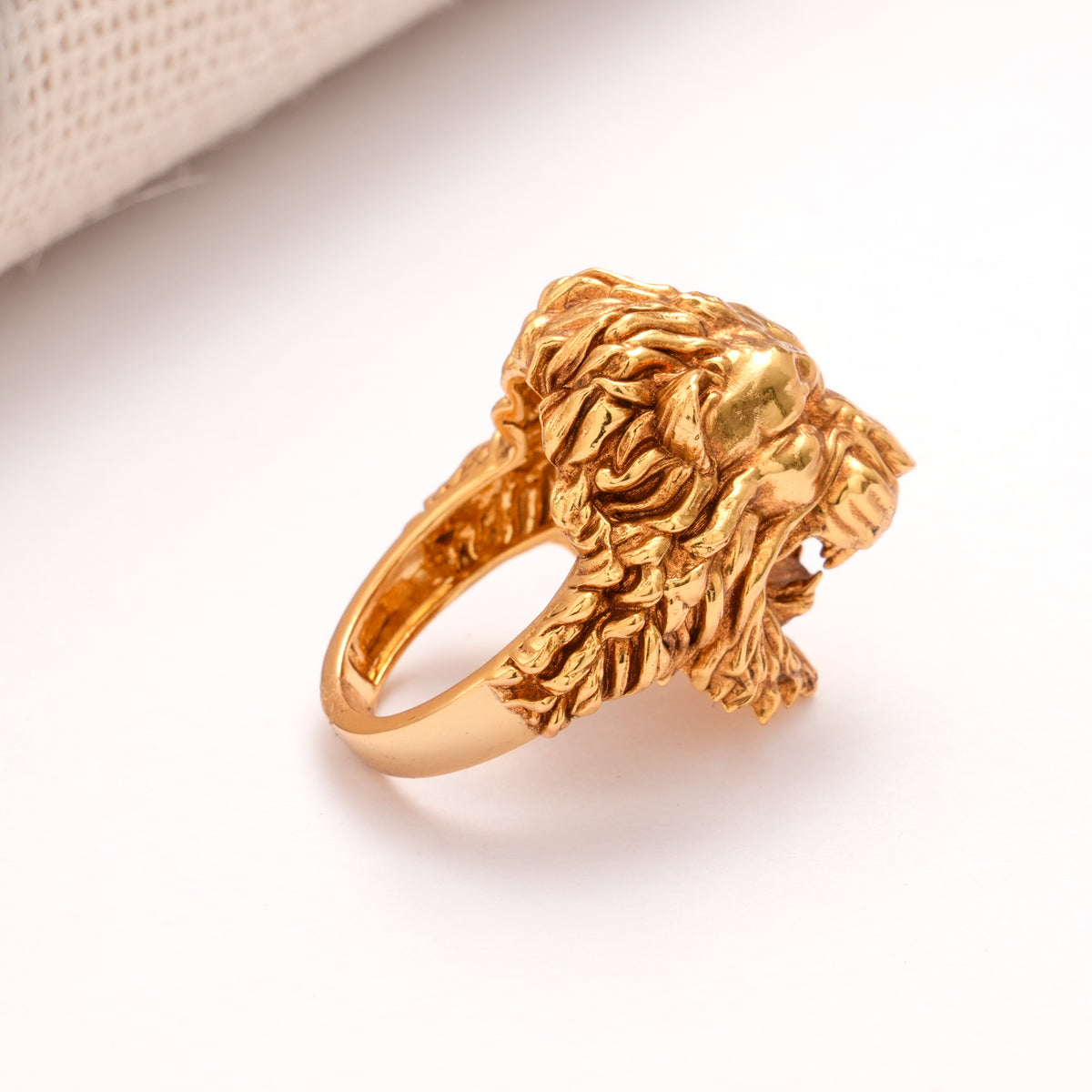 Iconic Lion Face Golden Ring for Men