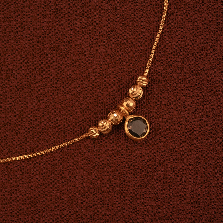 Sleek Black Pendant Gold Bead Chain
