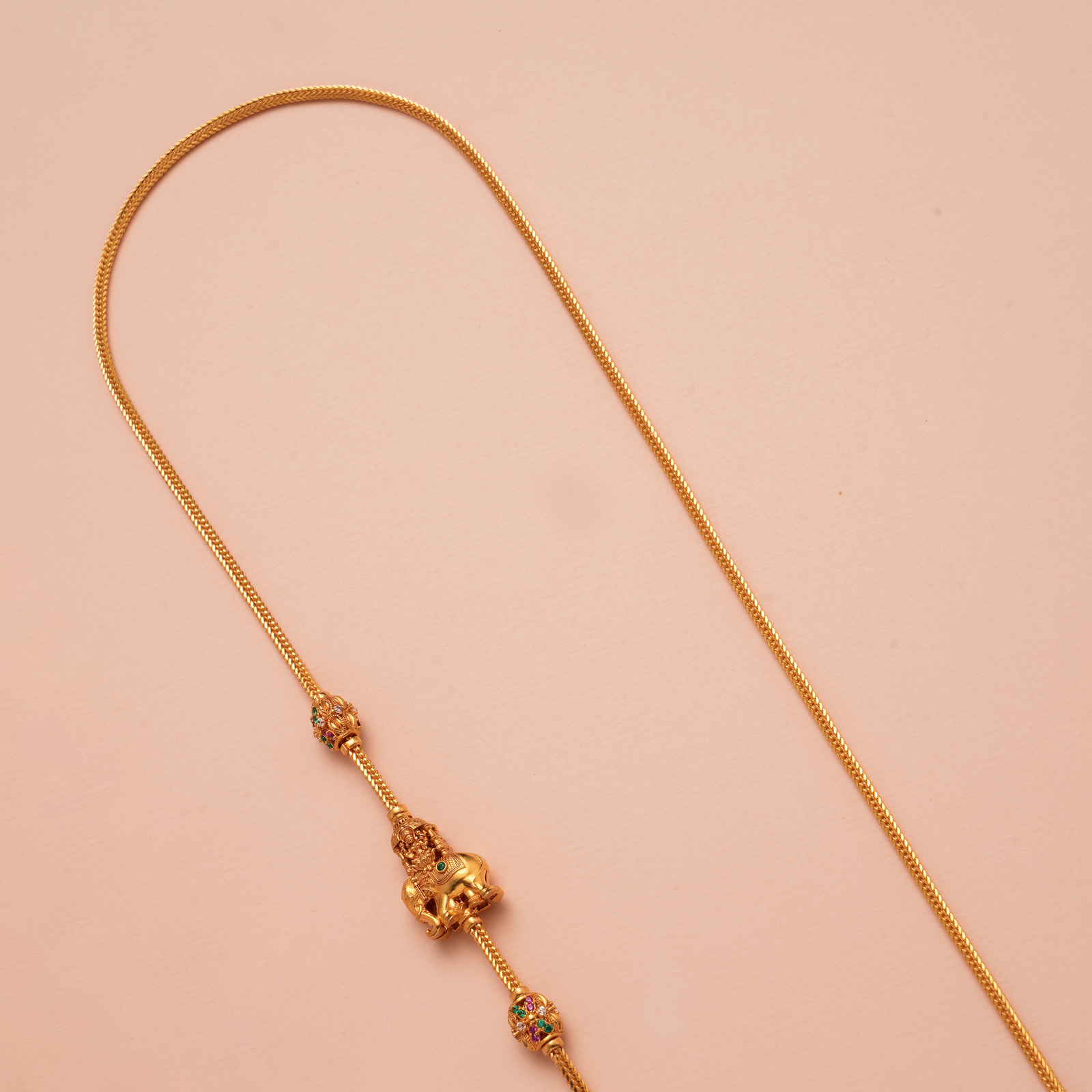 Divine Gaja Lakshmi Gold Mugappu Chain