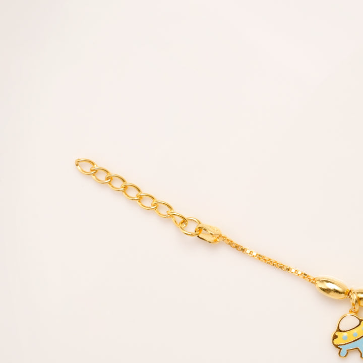 Spaceship Charm Golden Plated Bracelet