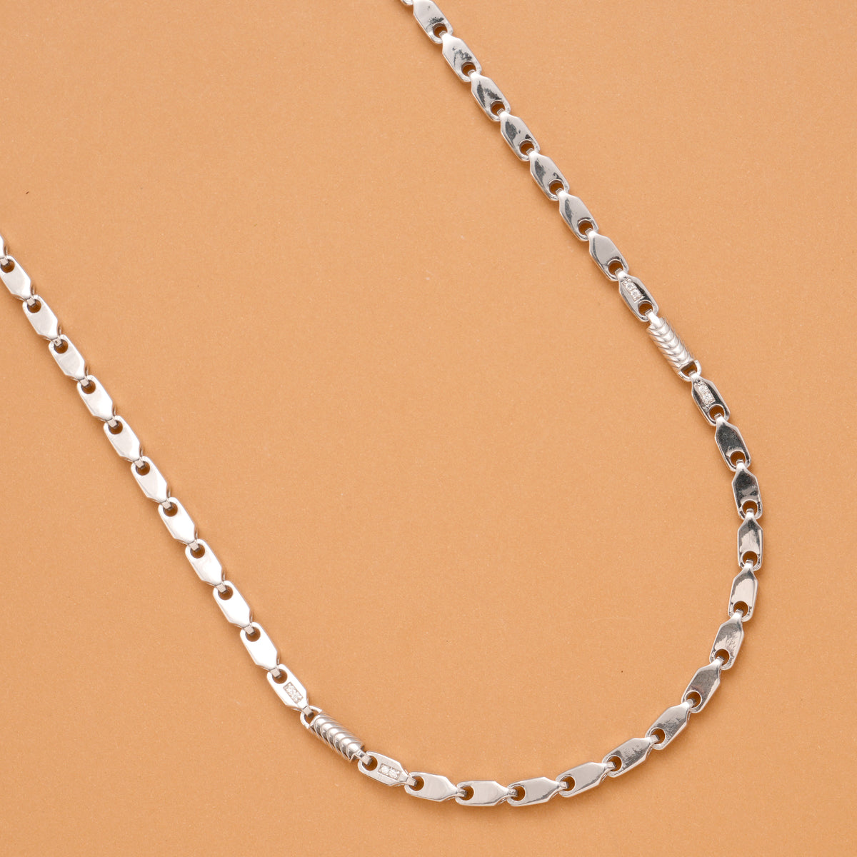 Bold Wheat Pattern Silver Men's Chain