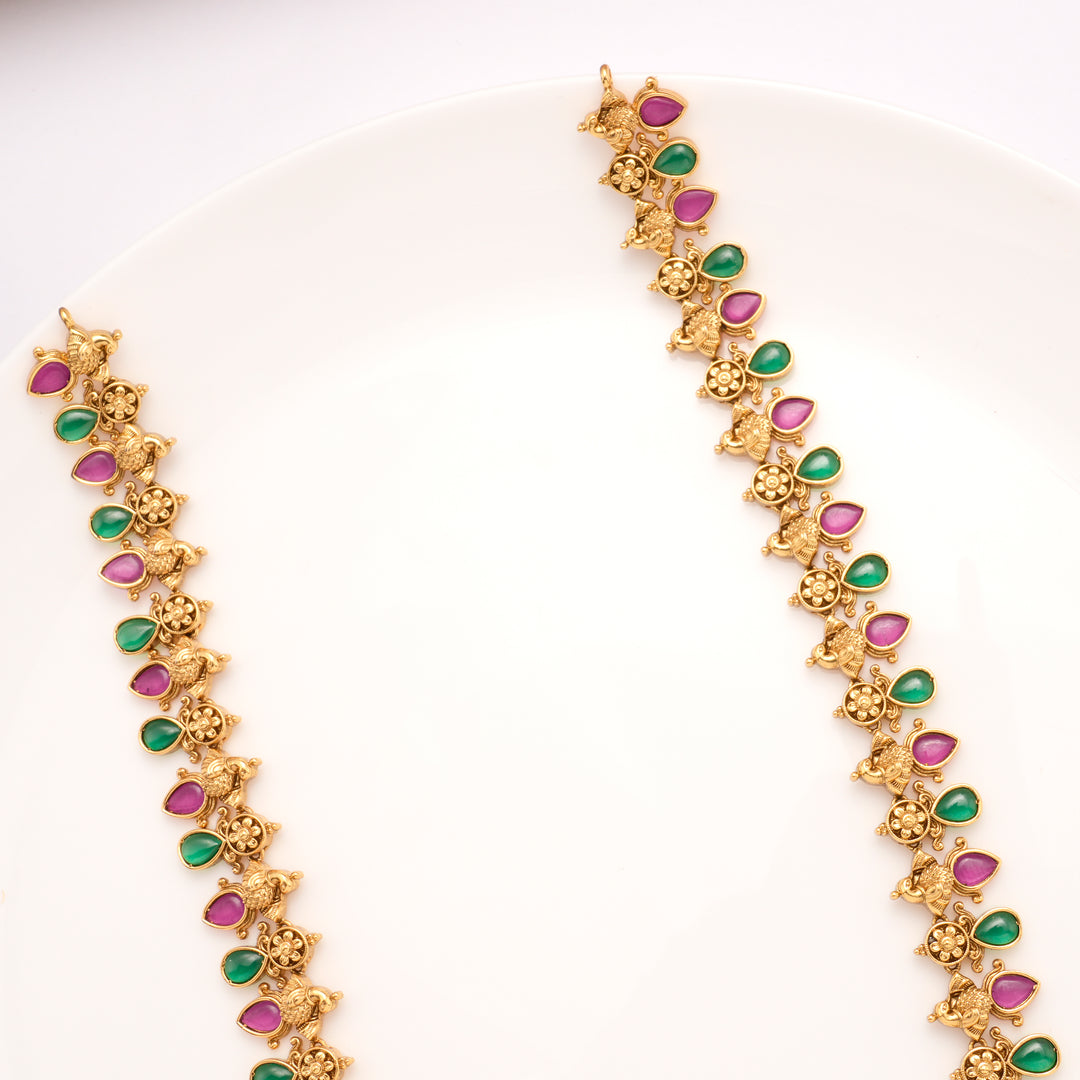 Emerald with Green Stone Tear Drops Golden Haram