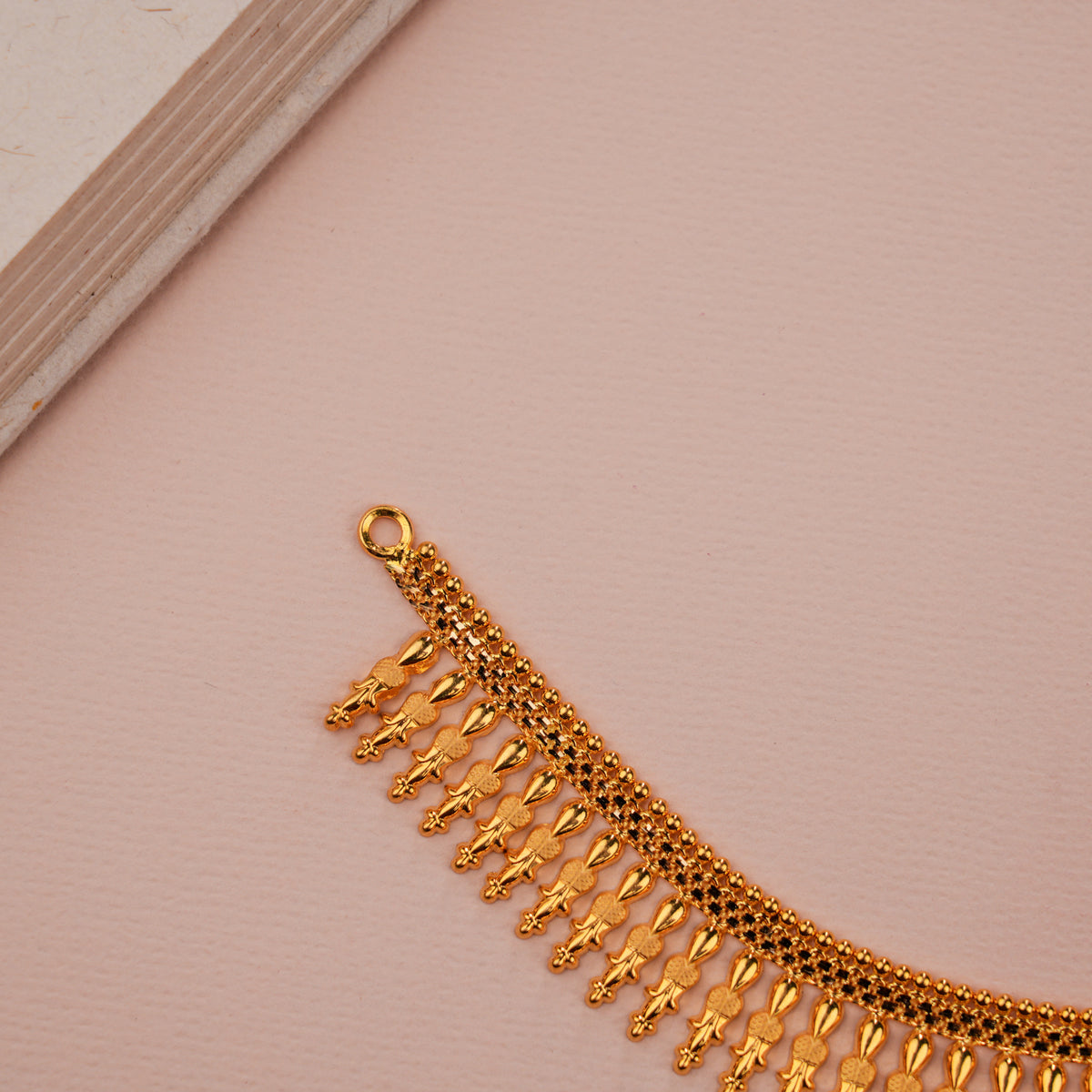 Traditional South Indian Style Gold Mullai Poo Necklace