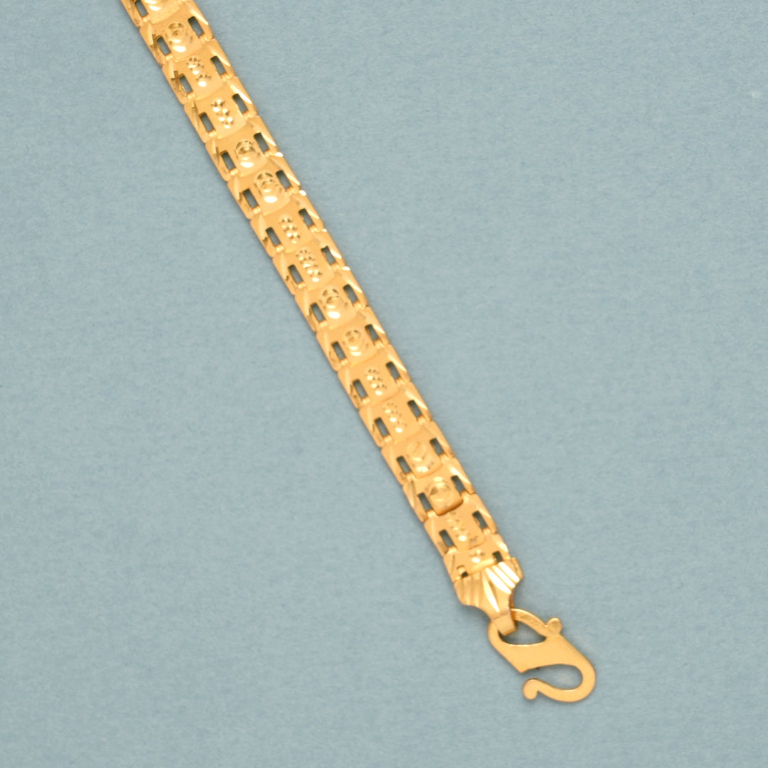 Modern Matrix Pattern Gold Bracelet for Men