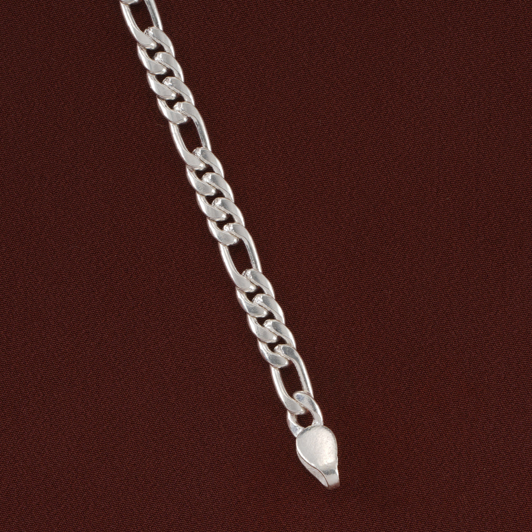 Classic Figaro Design Silver Bracelet