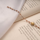 Stylish Rose Gold Beads Silver Bracelet