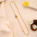 Single Emerald Silver Lakshmi Mugappu Chain