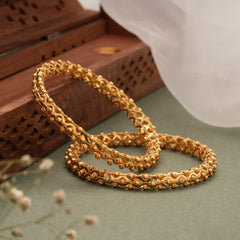Multi Beads Link Gold Bangle