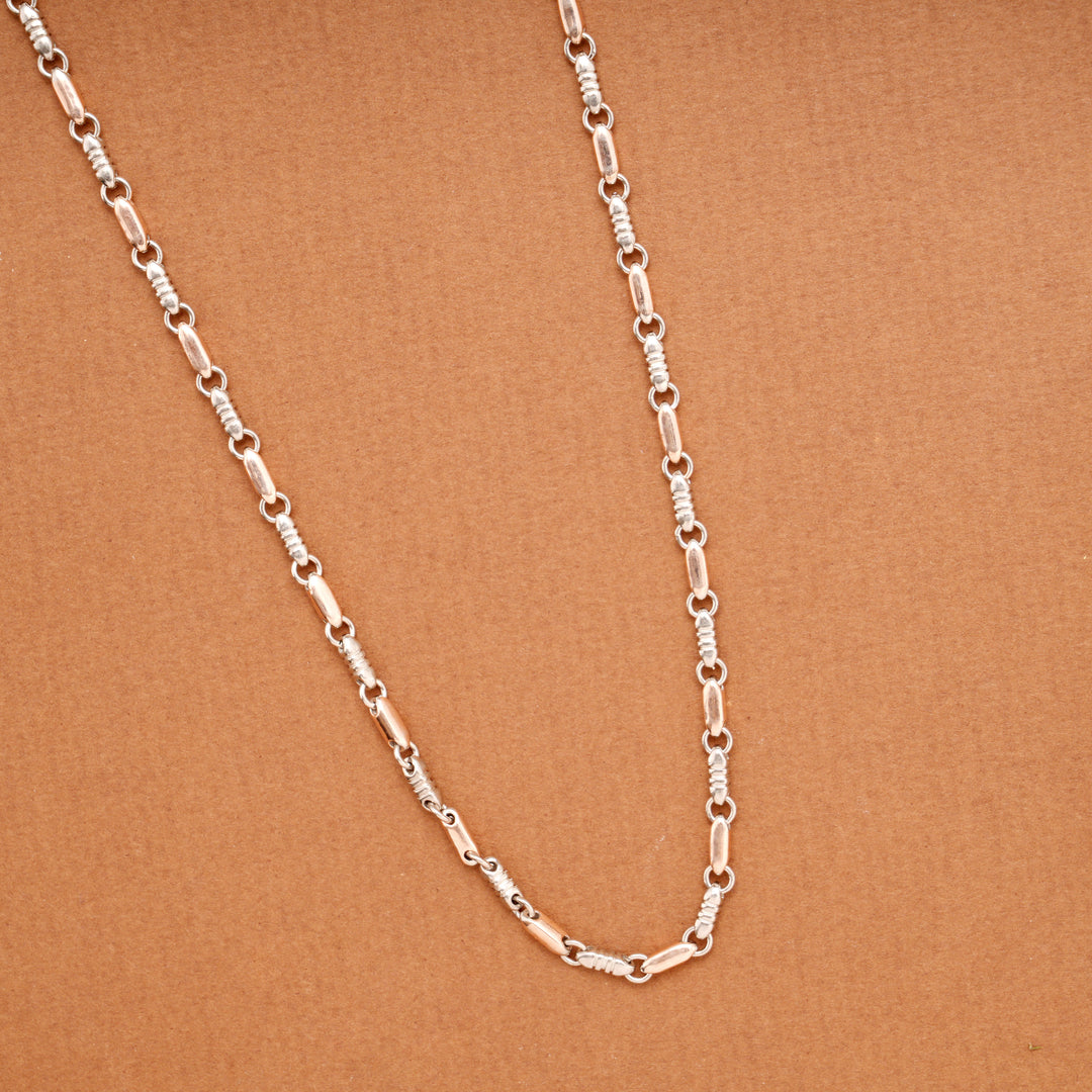 Sleek Wheat Link Silver Men’s Chain