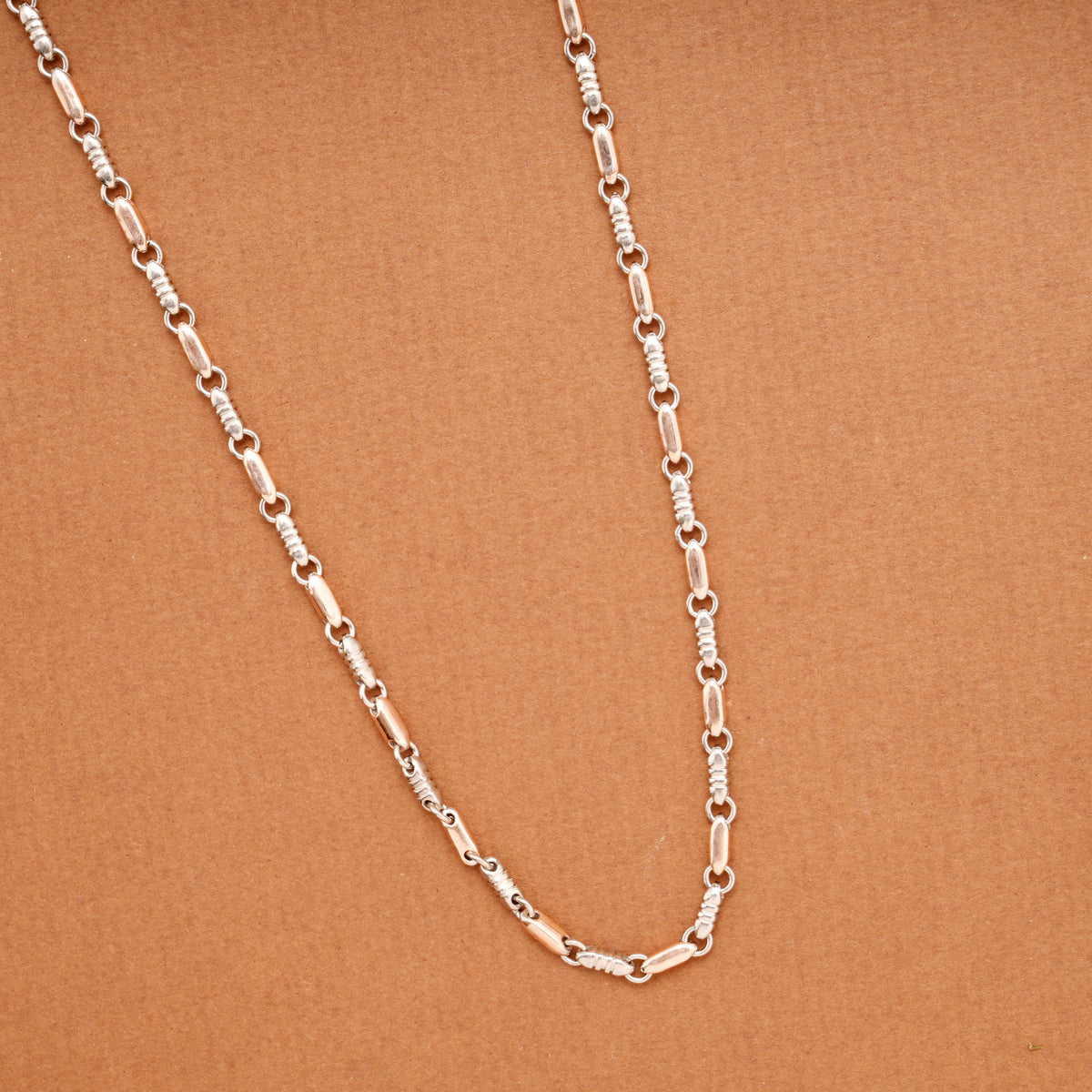Sleek Wheat Link Silver Men’s Chain