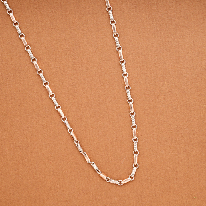 Sleek Wheat Link Silver Men’s Chain