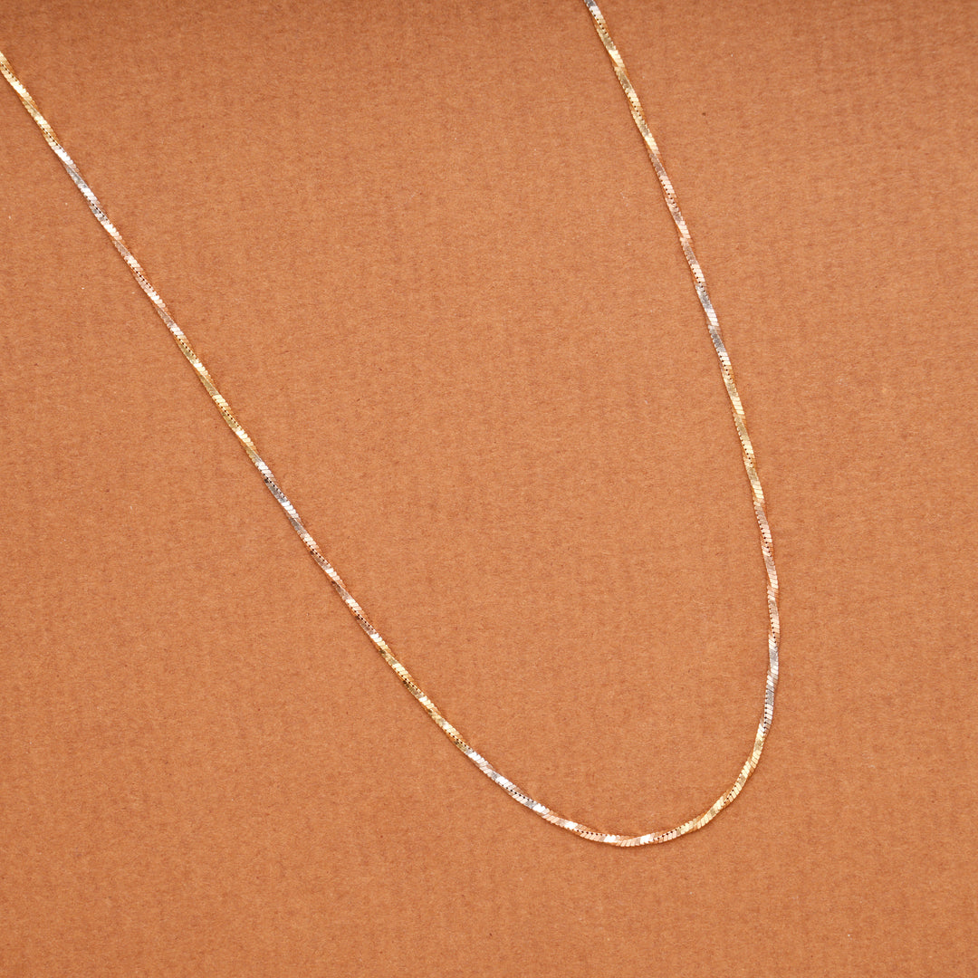 Triple Tone Twisted Silver Women’s Chain