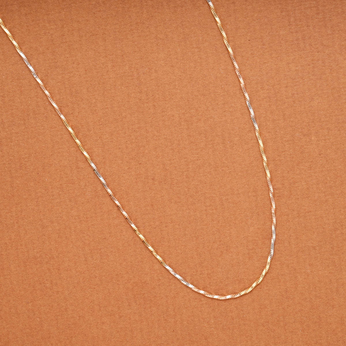 Triple Tone Twisted Silver Women’s Chain