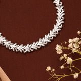 Modern Marquise Cut Leaf Design Silver Bracelet