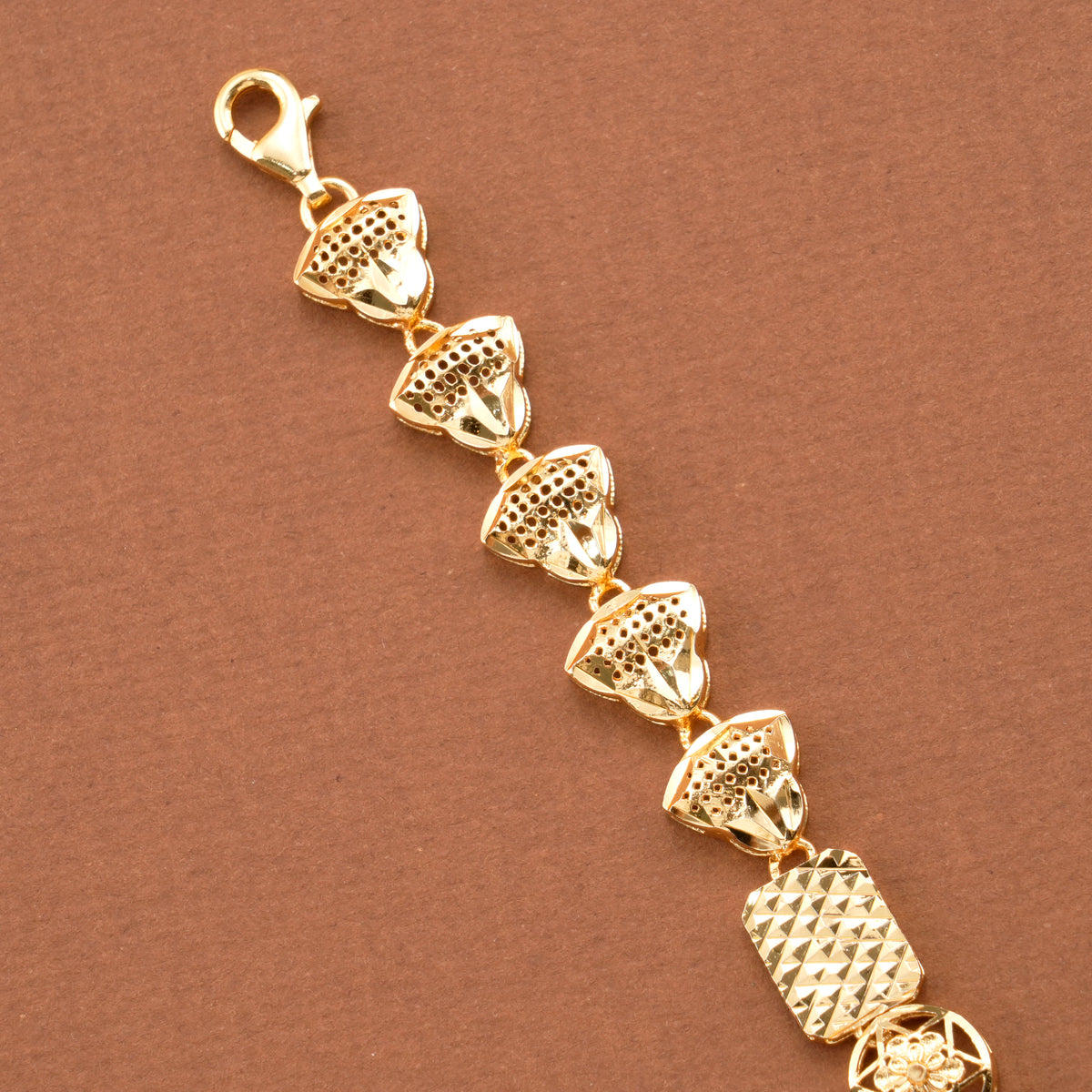 Bell Shaped Links Nagas Gold Plated Bracelet