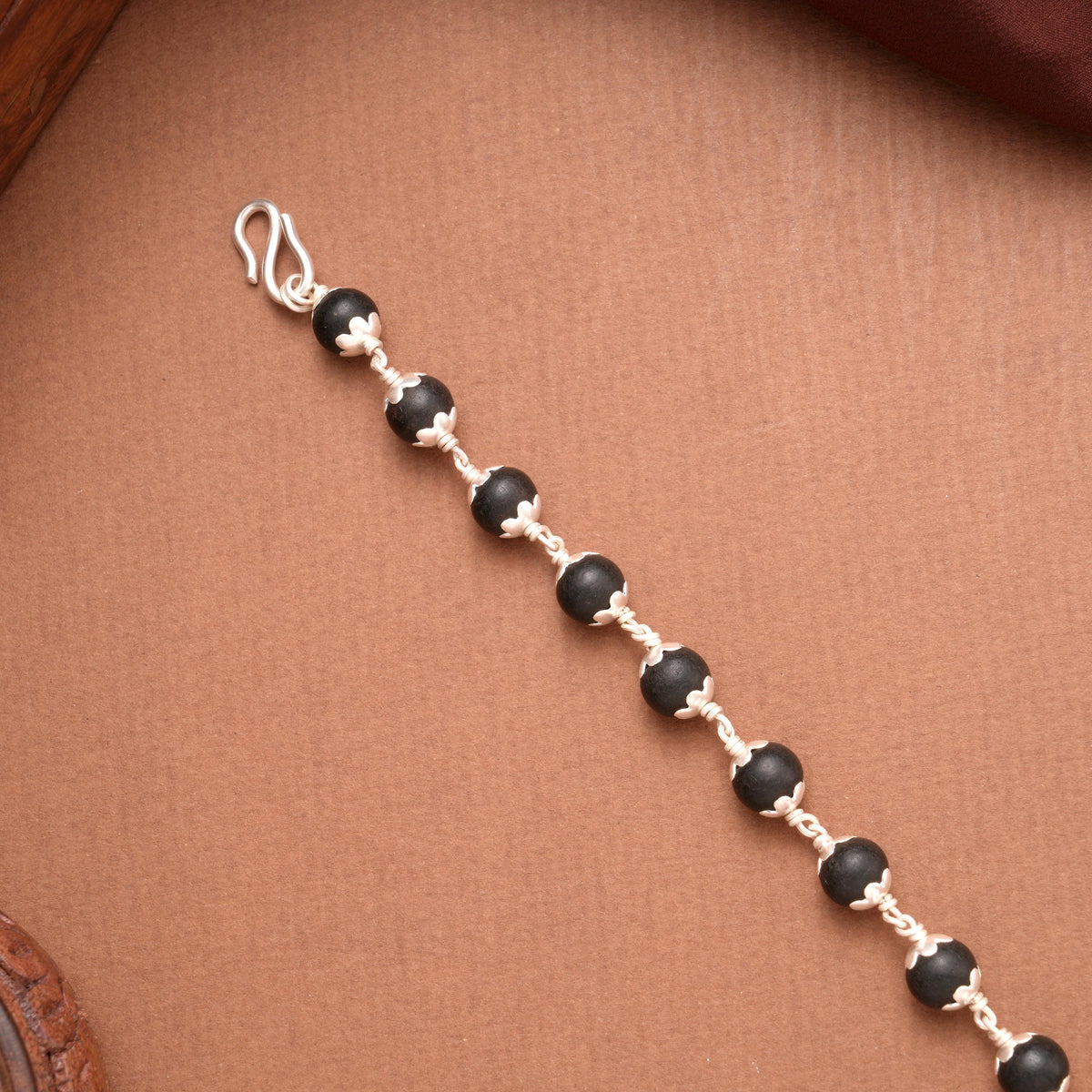 Karungali Protection Silver Bracelet
