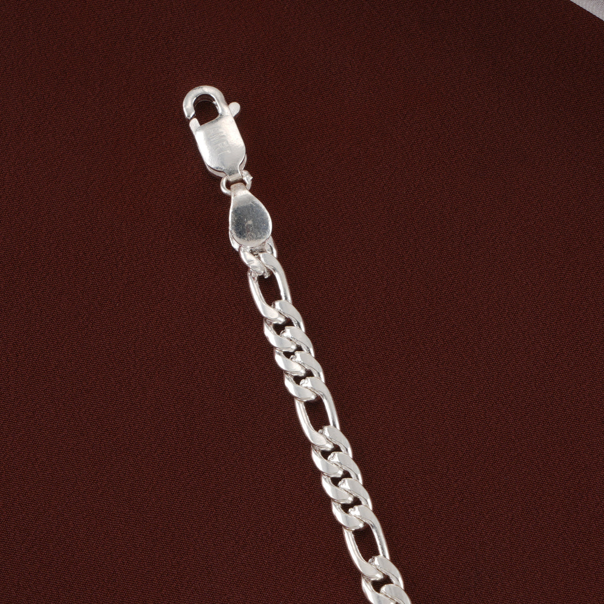 Classic Figaro Design Silver Bracelet