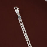 Classic Figaro Design Silver Bracelet