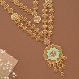 Golden Double Layer Heart Turkey Necklace Set