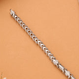 Men’s Curb Chain Link Silver Bracelet