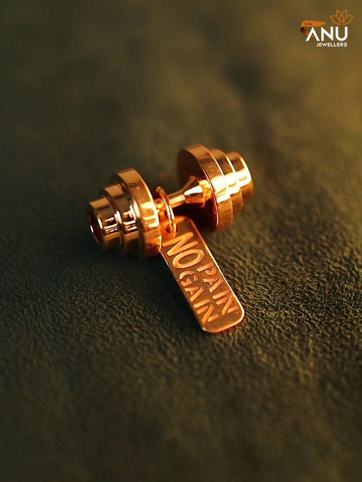 Gym Dumbbell Name Gold Pendant
