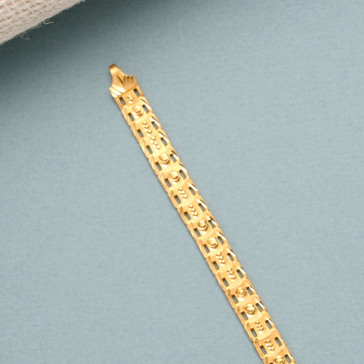 Modern Matrix Pattern Gold Bracelet for Men