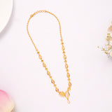 Classic Feather Pattern Golden Necklace Set
