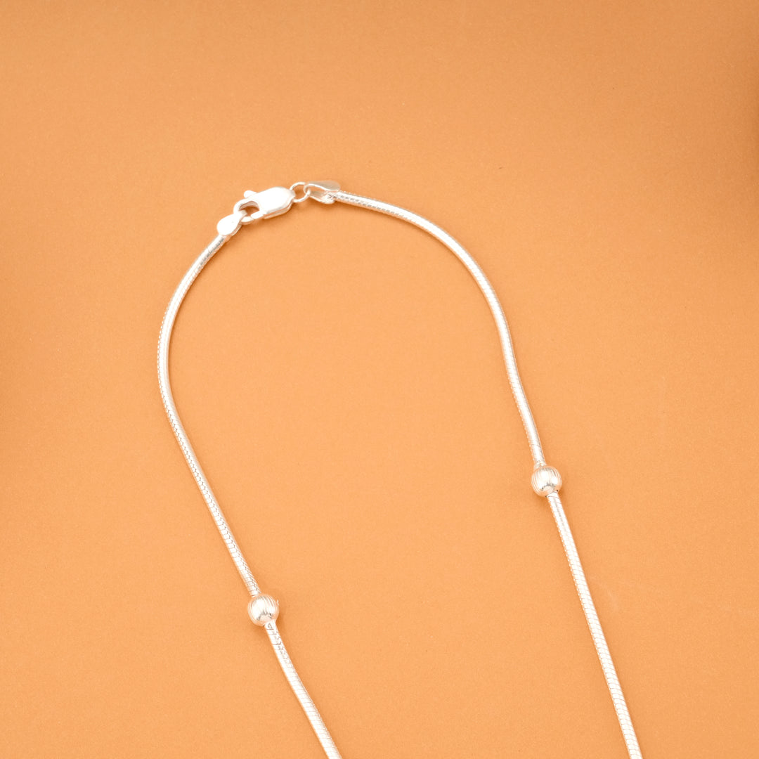 Charm Infinity Beaded Silver Chain