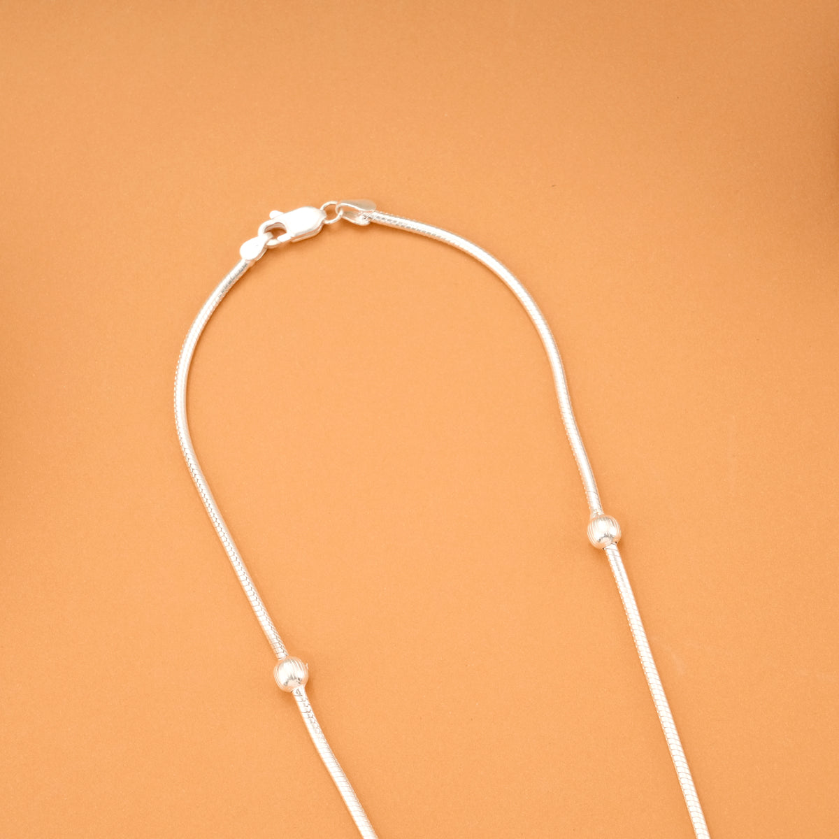 Charm Infinity Beaded Silver Chain