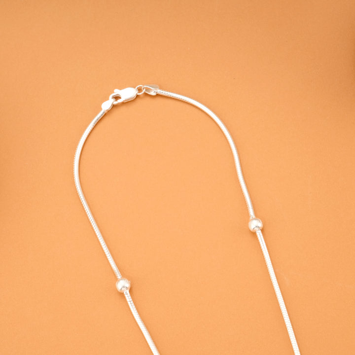 Charm Infinity Beaded Silver Chain