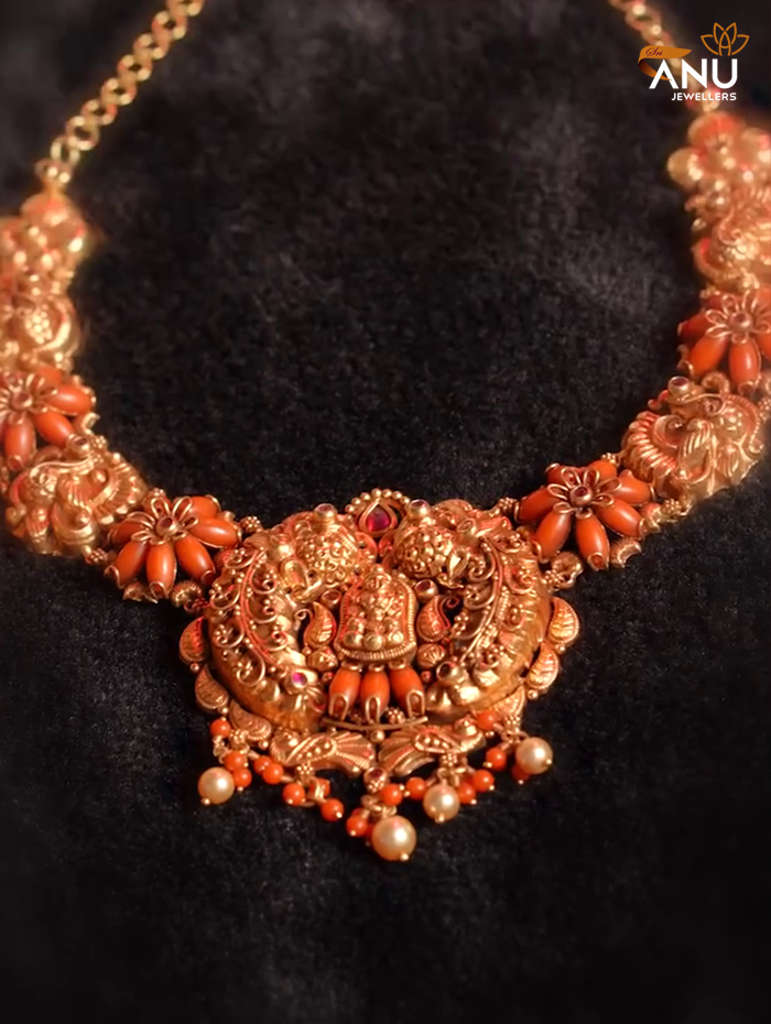 Traditional Gold With Coral Bangle