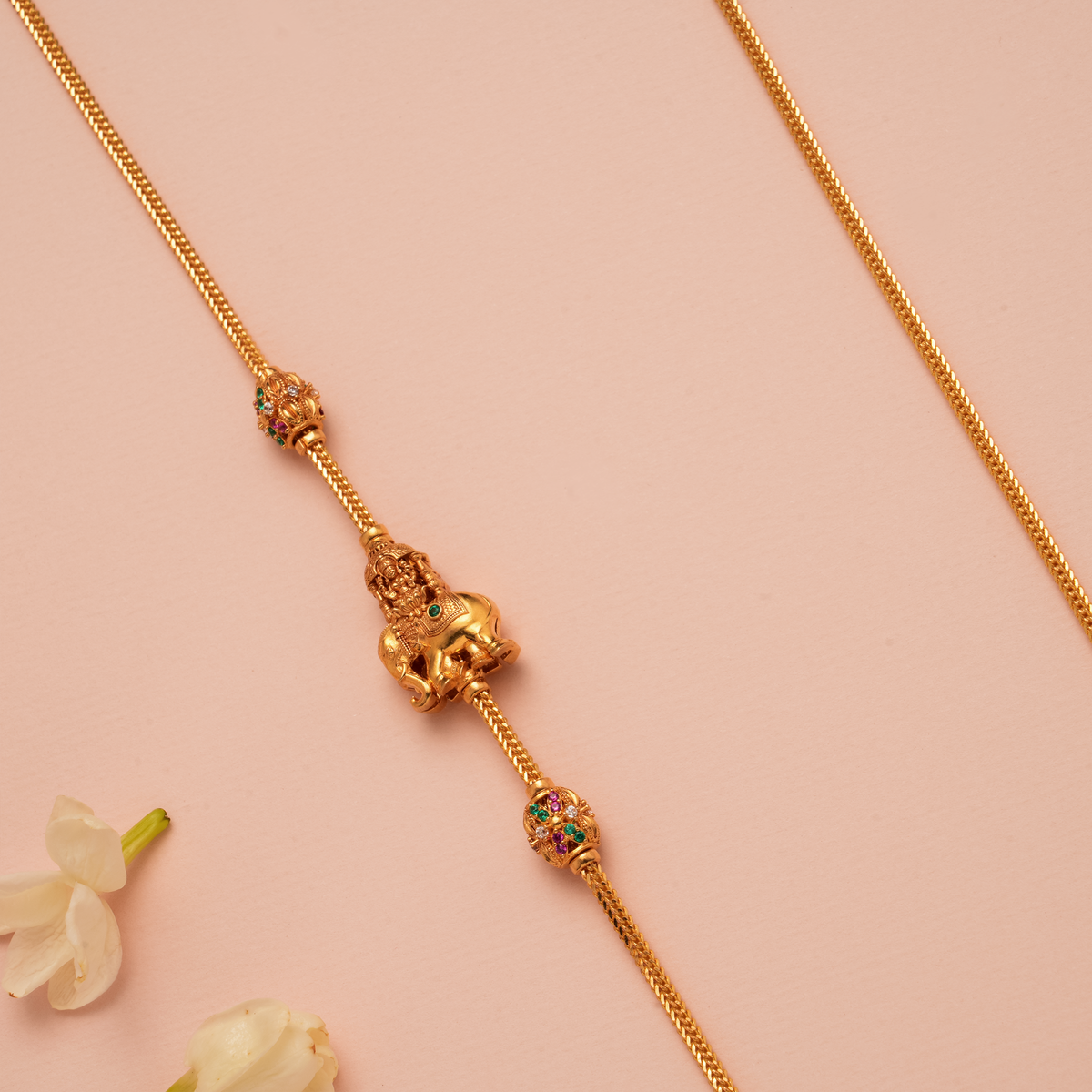 Divine Gaja Lakshmi Gold Mugappu Chain