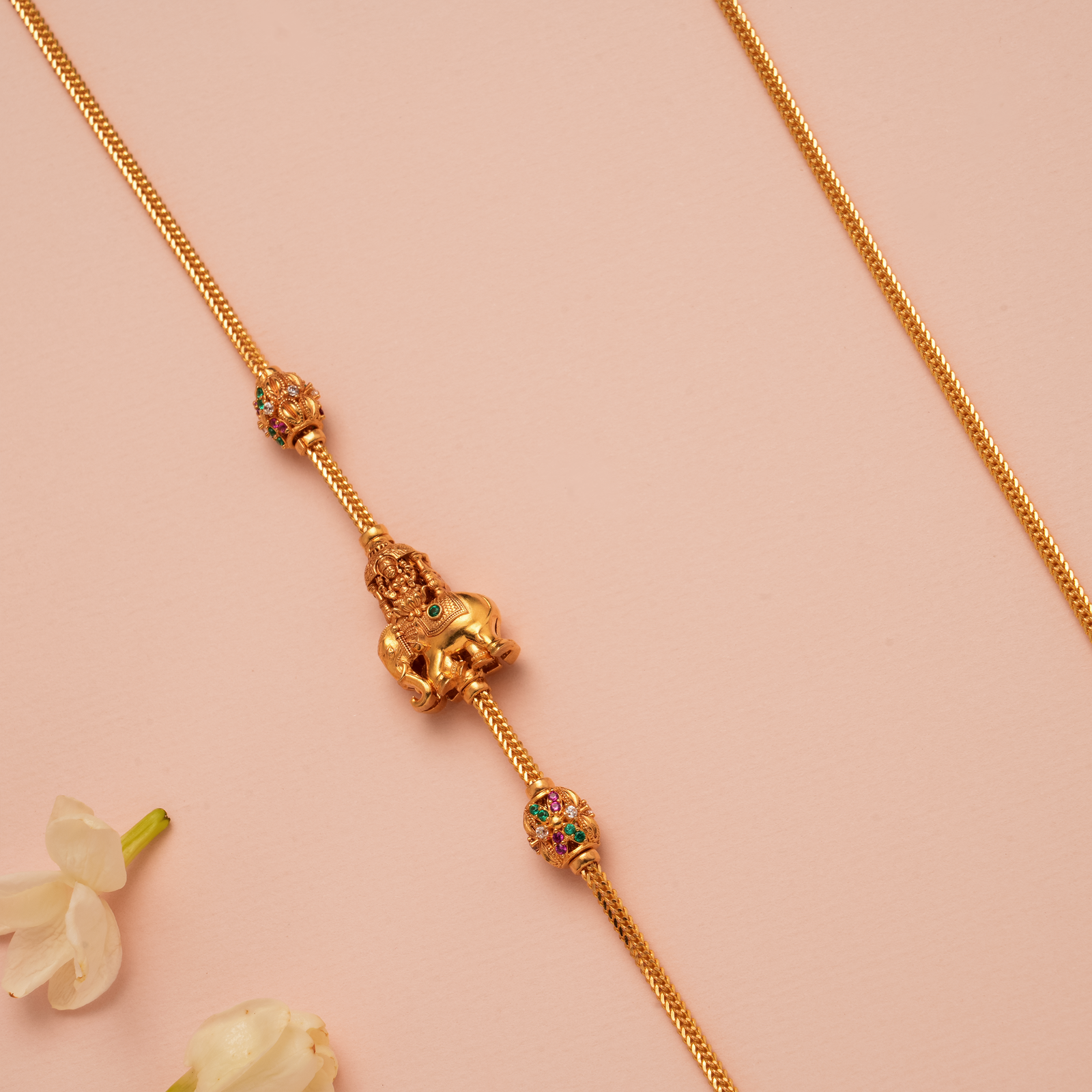 Divine Gaja Lakshmi Gold Mugappu Chain