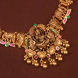 Traditional Gold Antique Lakshmi with Peacock Necklace