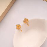 Leafy Structured Golden Necklace Set