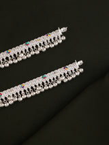 Silver Full Chalangai Single Line Anklet