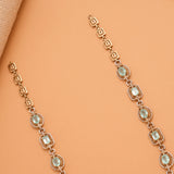 Modern Multi Stone Golden Necklace Set
