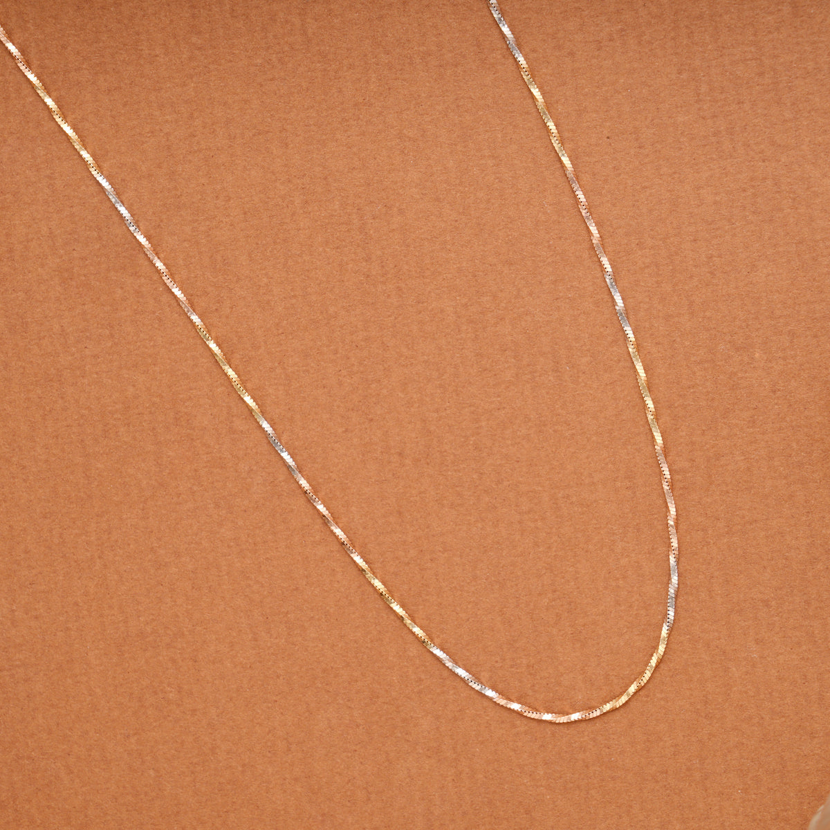 Triple Tone Twisted Silver Women’s Chain