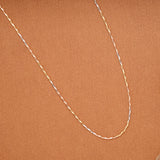 Triple Tone Twisted Silver Women’s Chain