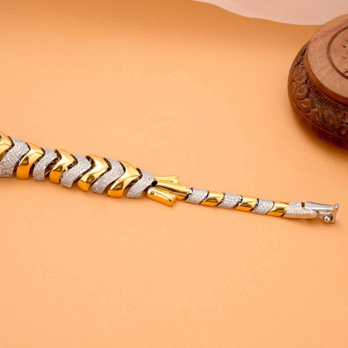 Trendy Jaguar Silver Gold Plated Bracelet