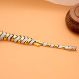Trendy Jaguar Silver Gold Plated Bracelet