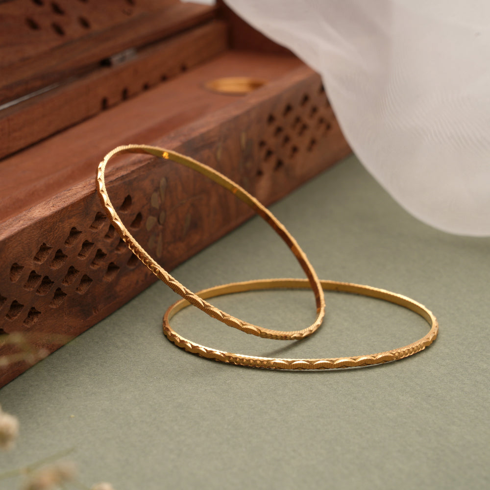 Sleek Simple Design Gold Bangles