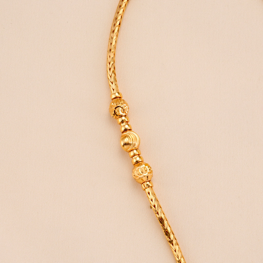 Trio Balls Design Silver Mugappu Chain