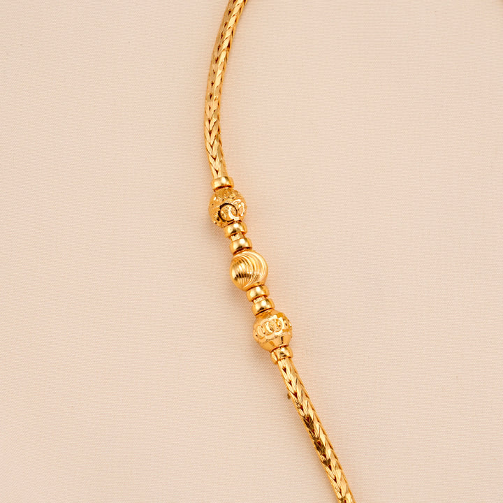 Trio Balls Design Silver Mugappu Chain