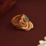 Elegant Flower Swirl Design Gold Ring
